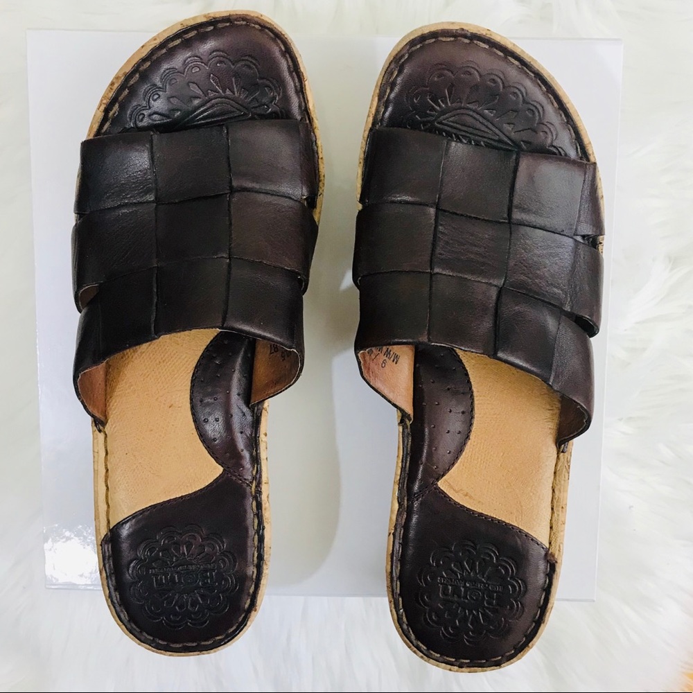 Born Woven Leather Sandals, EUC